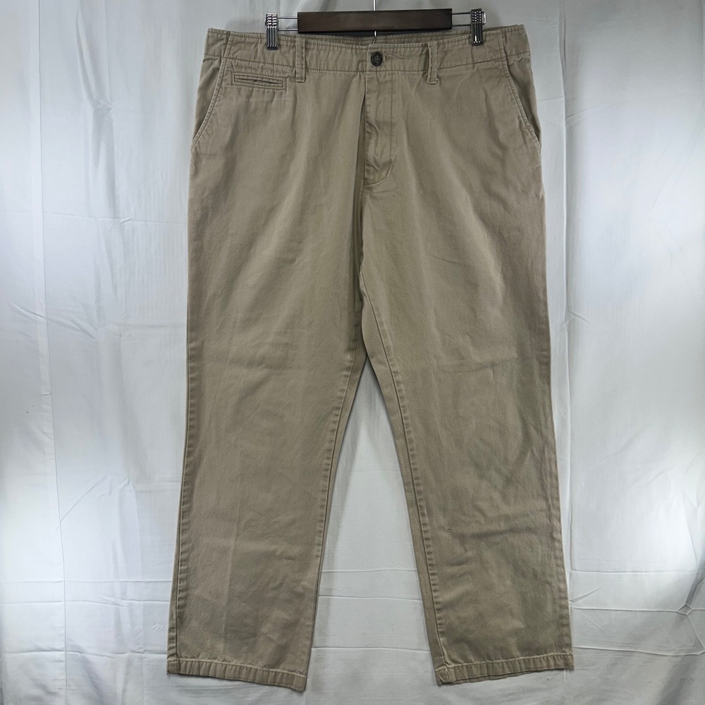 Old Navy Broken-In Loose Chinos Mens 36x32 Tan Rolled Oats Cotton Pants